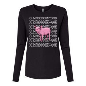 Oh My God Pig Womens Cotton Relaxed Long Sleeve T-Shirt