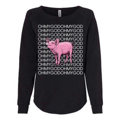 Oh My God Pig Womens California Wash Sweatshirt