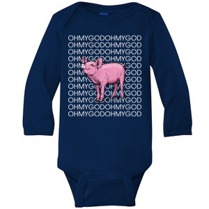 Oh My God Pig Baby Long Sleeve Bodysuit