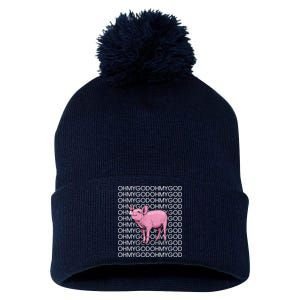 Oh My God Pig Pom Pom 12in Knit Beanie