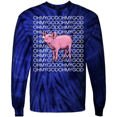 Oh My God Pig Tie-Dye Long Sleeve Shirt