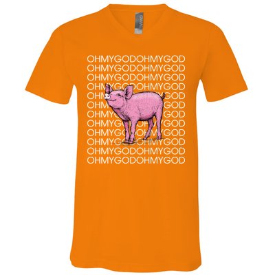 Oh My God Pig V-Neck T-Shirt