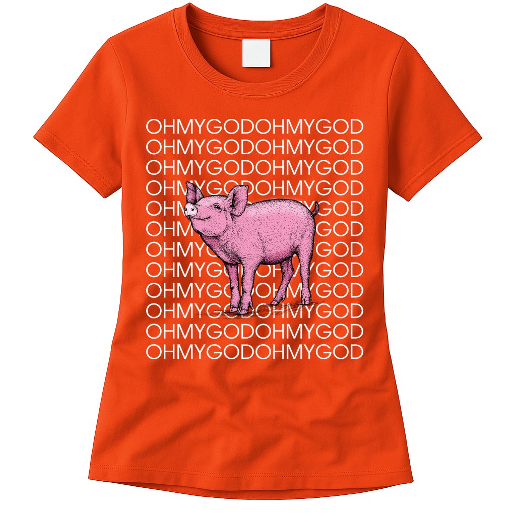 Oh My God Pig Womens T-Shirt