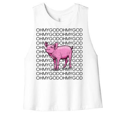 Oh My God Pig Women's Racerback Cropped Tank