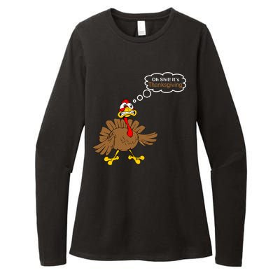 Oh Shit It's Thanksgiving Womens CVC Long Sleeve Shirt