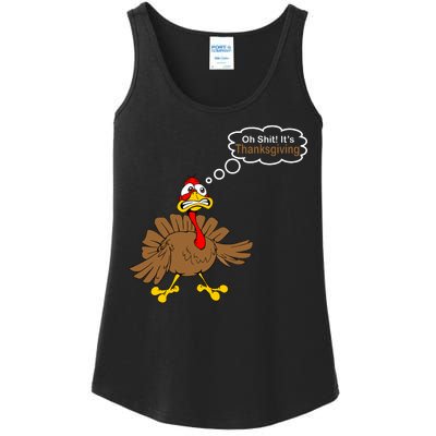 Oh Shit It's Thanksgiving Ladies Essential Tank