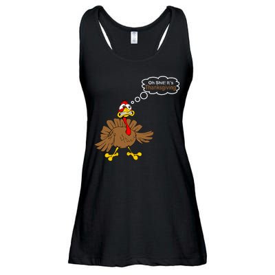 Oh Shit It's Thanksgiving Ladies Essential Flowy Tank