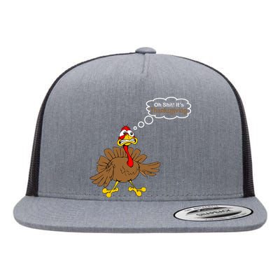 Oh Shit It's Thanksgiving Flat Bill Trucker Hat