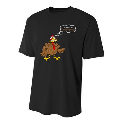 Oh Shit It's Thanksgiving Youth Performance Sprint T-Shirt