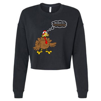 Oh Shit It's Thanksgiving Cropped Pullover Crew