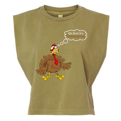 Oh Shit It's Thanksgiving Garment-Dyed Women's Muscle Tee