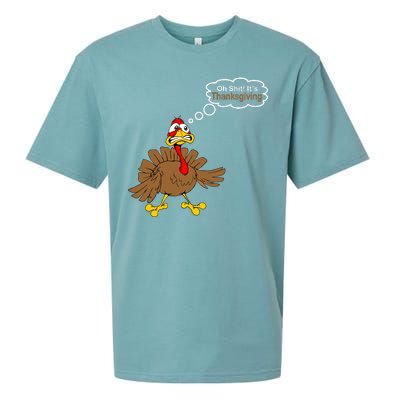 Oh Shit It's Thanksgiving Sueded Cloud Jersey T-Shirt