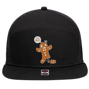 Oh Snap! Funny Gingerbread Christmas 7 Panel Mesh Trucker Snapback Hat