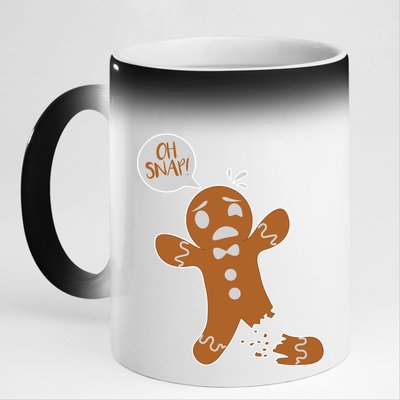 Oh Snap! Funny Gingerbread Christmas 11oz Black Color Changing Mug