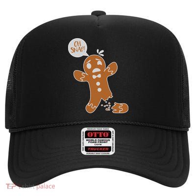 Oh Snap! Funny Gingerbread Christmas High Crown Mesh Back Trucker Hat