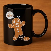 Oh Snap! Funny Gingerbread Christmas 11oz C Handle Ceramic Mug
