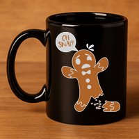 Oh Snap! Funny Gingerbread Christmas 11oz C Handle Ceramic Mug