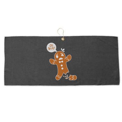 Oh Snap! Funny Gingerbread Christmas Large Microfiber Waffle Golf Towel