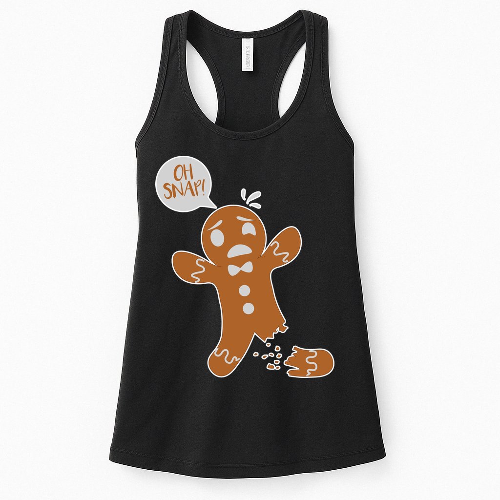 Oh Snap! Funny Gingerbread Christmas Womens Tank Top