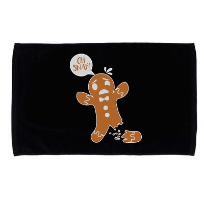 Oh Snap! Funny Gingerbread Christmas Microfiber Hand Towel