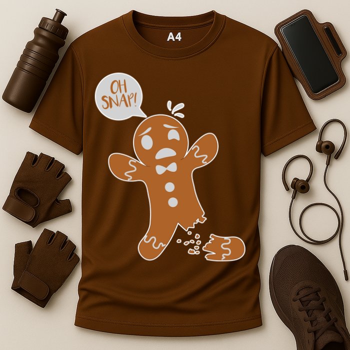 Oh Snap! Funny Gingerbread Christmas Cooling Performance Crew T-Shirt