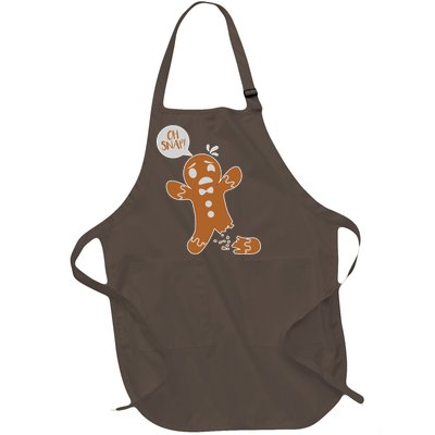 Oh Snap! Funny Gingerbread Christmas Full-Length Apron With Pockets