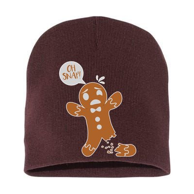 Oh Snap! Funny Gingerbread Christmas Short Acrylic Beanie