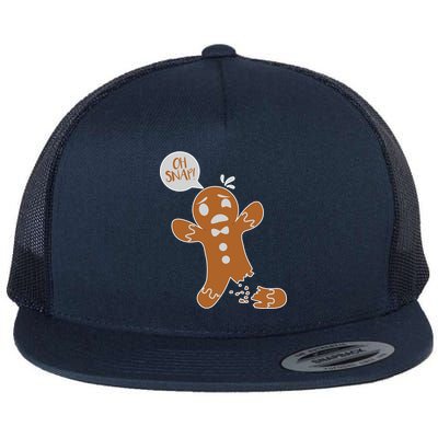 Oh Snap! Funny Gingerbread Christmas Flat Bill Trucker Hat