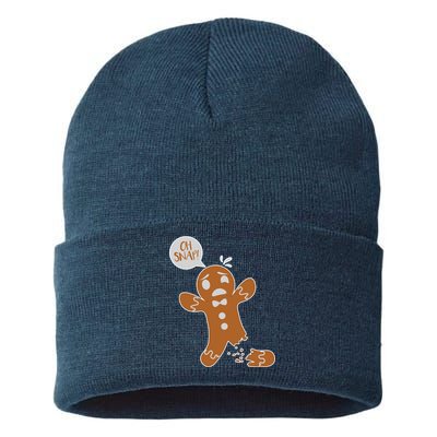 Oh Snap! Funny Gingerbread Christmas Sustainable Knit Beanie