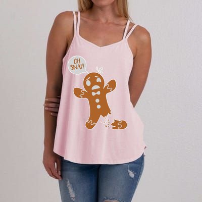 Oh Snap! Funny Gingerbread Christmas Women's Strappy Tank