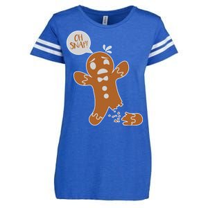 Oh Snap! Funny Gingerbread Christmas Enza Ladies Jersey Football T-Shirt