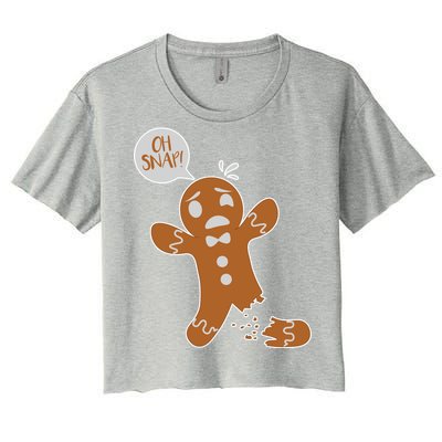 Oh Snap! Funny Gingerbread Christmas Women's Crop Top Tee