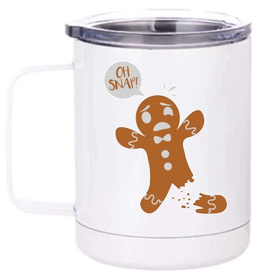 Oh Snap! Funny Gingerbread Christmas 12 oz Stainless Steel Tumbler Cup