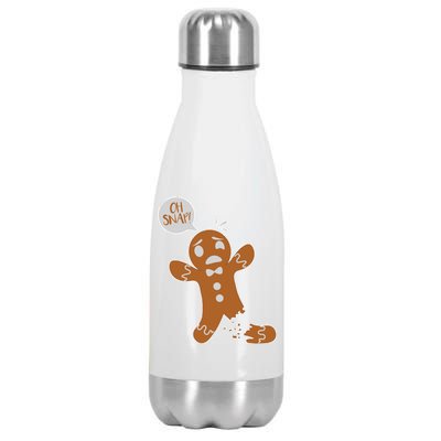 Oh Snap! Funny Gingerbread Christmas Stainless Steel Insulated Water Bottle