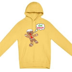 Oh Snap Gingerbread Funny Christmas Design Premium Pullover Hoodie