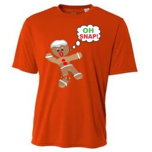 Oh Snap Gingerbread Funny Christmas Design Cooling Performance Crew T-Shirt