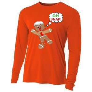 Oh Snap Gingerbread Funny Christmas Design Cooling Performance Long Sleeve Crew