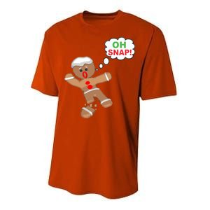 Oh Snap Gingerbread Funny Christmas Design Performance Sprint T-Shirt