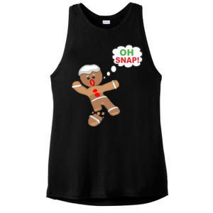 Oh Snap Gingerbread Funny Christmas Design Ladies PosiCharge Tri-Blend Wicking Tank