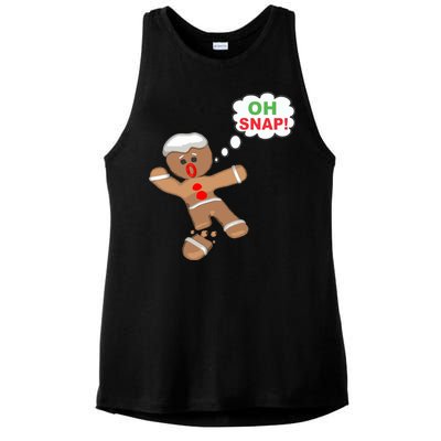 Oh Snap Gingerbread Funny Christmas Design Ladies PosiCharge Tri-Blend Wicking Tank