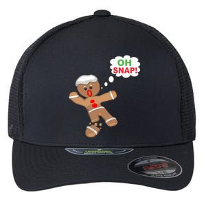 Oh Snap Gingerbread Funny Christmas Design Flexfit Unipanel Trucker Cap