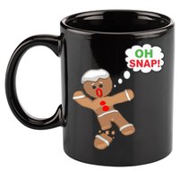 Oh Snap Gingerbread Funny Christmas Design 11oz C Handle Ceramic Mug