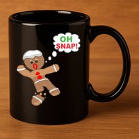 Oh Snap Gingerbread Funny Christmas Design 11oz C Handle Ceramic Mug