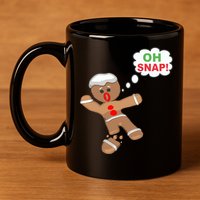 Oh Snap Gingerbread Funny Christmas Design 11oz C Handle Ceramic Mug