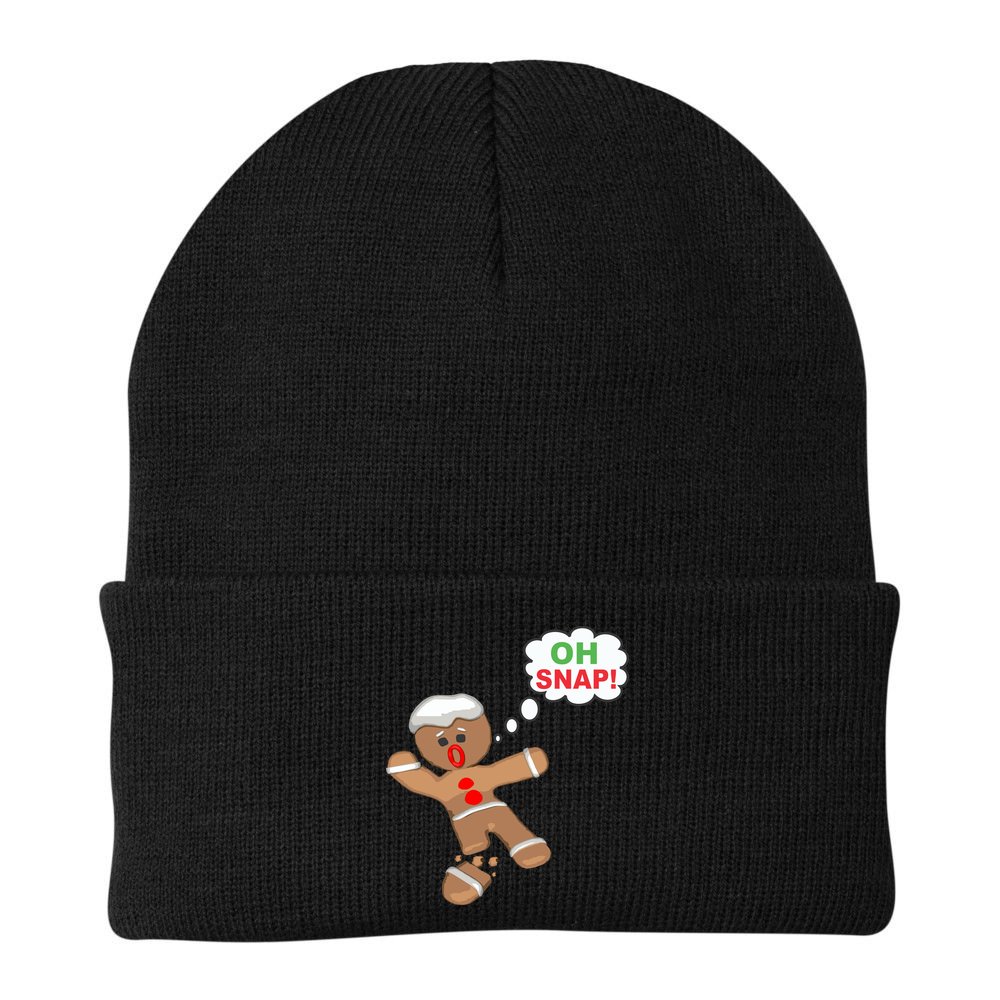 Oh Snap Gingerbread Funny Christmas Design Beanie