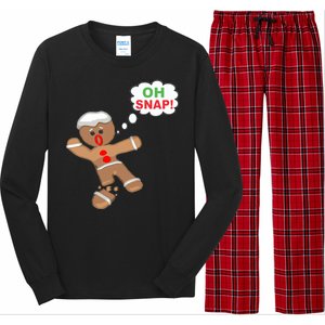 Oh Snap Gingerbread Funny Christmas Design Long Sleeve Pajama Set