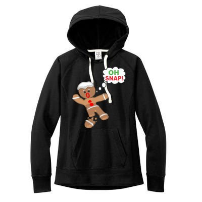 Oh Snap Gingerbread Funny Christmas Design Women's Fleece Hoodie