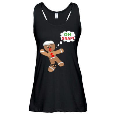 Oh Snap Gingerbread Funny Christmas Design Ladies Essential Flowy Tank