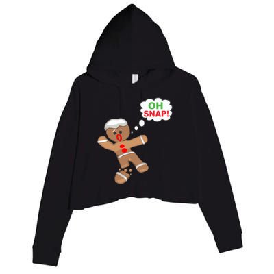 Oh Snap Gingerbread Funny Christmas Design Crop Fleece Hoodie