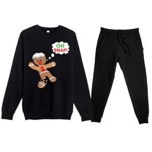 Oh Snap Gingerbread Funny Christmas Design Premium Crewneck Sweatsuit Set